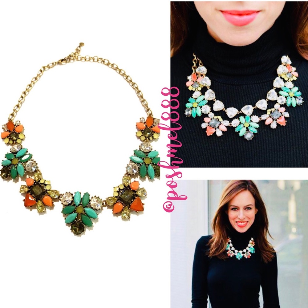 Stella & Dot | Retired Teal Coral & Crystal Elodie Statement Necklace